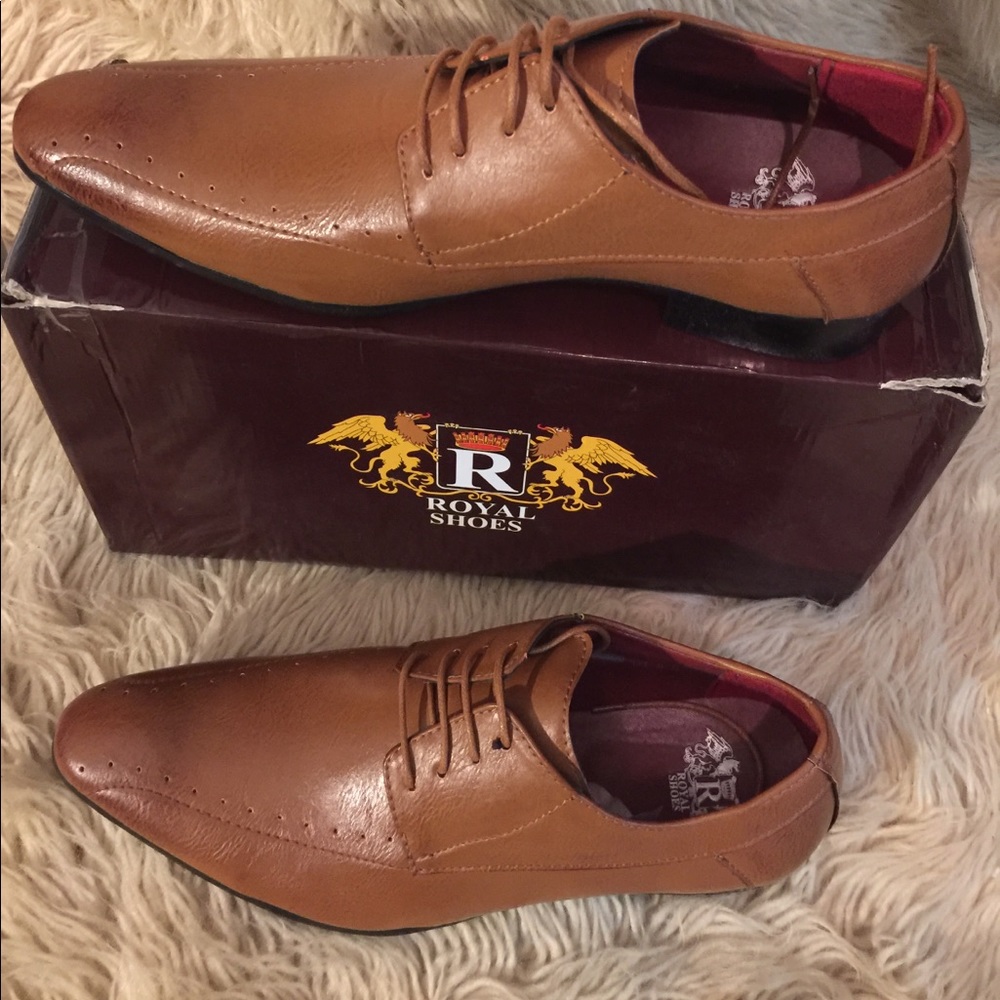 ROYAL Men's Square Toe Lace-Up Dress Shoes, sz 8.5